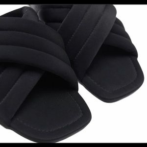 Zara black quilted sandal